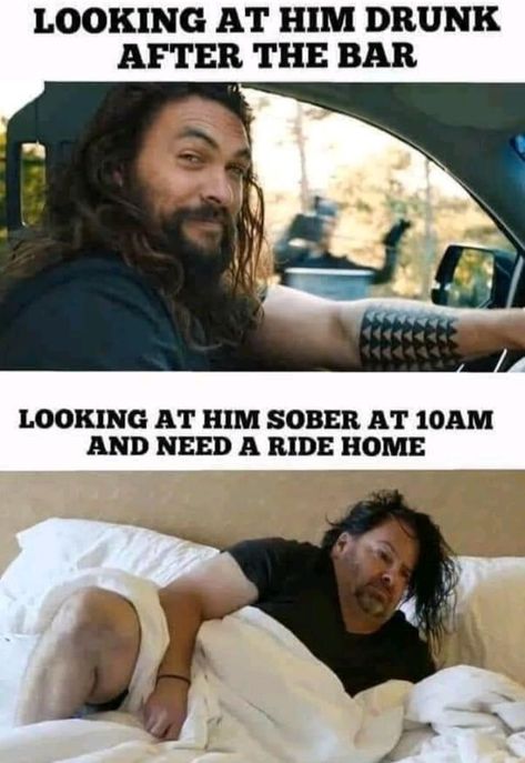 Jason Momoa Beer Goggles, Crazy Quotes, Morning Humor, Jason Momoa, Twisted Humor, Cartoon Jokes, Memes Funny, Super Funny, The Bar