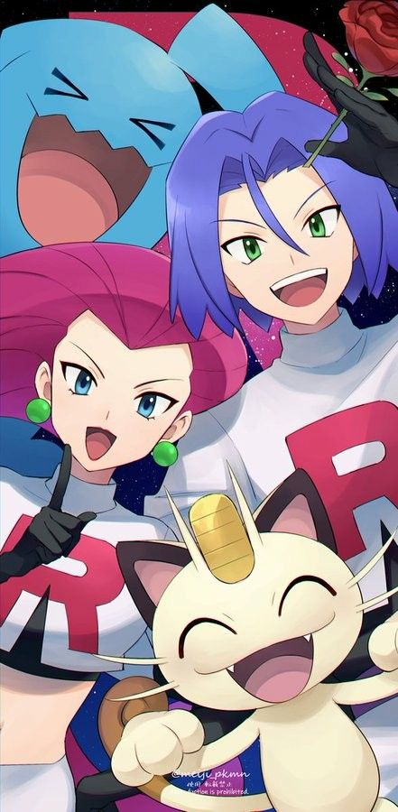 Pokemon Jessie And James, Rocket Wallpaper, Equipe Rocket Pokemon, James Pokemon, Rocket Art, Pokemon Team Rocket, Gijinka Pokemon, Powerful Pokemon, Pokémon Trainers