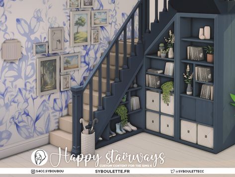 The Sims Resource - Patreon release - Happy Stairways - Part 2 Sims 4 Carpet Stairs, Sims 4 Mudroom Cc, Syboulette Sims 4, Sims 4 Cc Stairs Functional, Sims 4 Entryway, Sims 4 Stairs Cc, Sims 4 Stairs, Sims Furniture, Muebles Sims 4 Cc