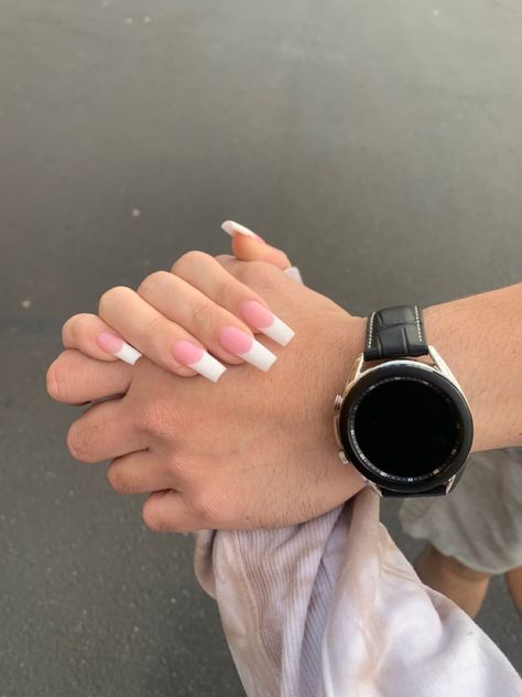 Nails With Boyfriend, Matching Nails With Boyfriend, Couples Nails, Acrylic Toe Nails, Sassy Nails, Modern Nails, French Acrylic Nails, Tip Nails, Nails Only