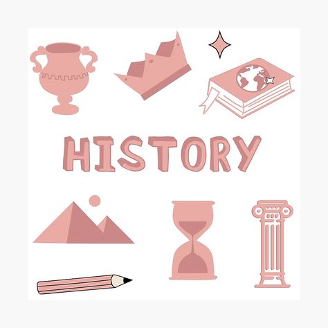 "Peach History School Subject Sticker Pack" Poster by The-Goods | Redbubble School Binder Covers, Math Wallpaper, School Book Covers, Science Stickers, School Binder, Telegram Stickers, Paper Background Texture, Hydroflask Stickers, School Stickers