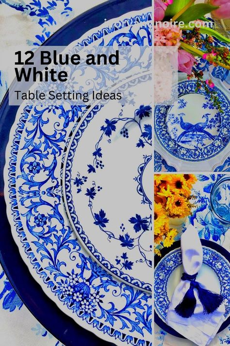 Looking for a beautiful reception dinner or creative blue and white wedding tablescape inspiration for weddings? Here are 12 creative blue and white tablescapes that are perfect for garden parties, tea parties, wedding dinner table settings, and even spring dinner parties! Garden Party Table Setting, White Wedding Tablescape, Outdoor Dinner Party Table, White Garden Party, Blue And White Garden, Dinner Table Settings, Blue And White Tablescapes, Garden Party Table, Blue And White Table Setting