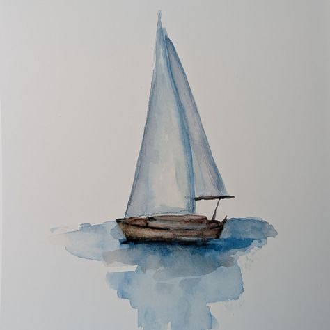 I had so much fun working on this sailboat!  I created it to be a perfect companion to a am older sailboat watercolor painting that I did in 2022. This one is facing left.  The original painting was completed in 2024, using watercolor paint on paper.  This print version is printed on high quality paper.  Signed on the back.  Message me with any questions! Watercolour Sailboats, Watercolor Sailboat Simple, Coastal Watercolor Paintings, Sailboat Painting Watercolor, Boat Watercolor Painting, Ship Watercolor, Sailboat Watercolor, Watercolor Sailboat, Lighthouse Sketch