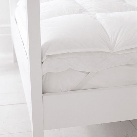 Luxury Feather & Down Topper Featherbed | Toppers & Protectors | The White Company US Feather Comforter, Wool Mattress, Goose Down Pillows, Mattress Toppers, Luxury Mattresses, Down Comforter, White Company, White Duck, The White Company