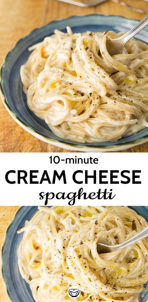 Cheap Pasta, Cheap Pasta Recipes, Cream Cheese Spaghetti, Delicious Spaghetti, Cream Cheese Pasta, Carb Cravings, Future Chef, Simple Pasta, Pasta Side Dishes