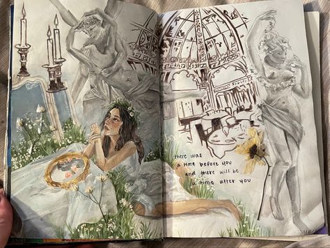 sketchbook spread Angels Drawing, Doodles Sketches, Sketchbook Layout, Royal Art, Drawing Sketchbook, Sketchbook Art Journal, Easy Doodles Drawings, Bullet Journal Art, Art Diary