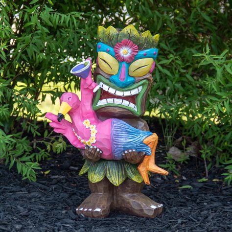 Tiki Garden, Outdoor Cooking Station, Outdoor Statues Sculpture, Luck Symbol, Tiki Statues, Garden Tropical, Tiki Art, Good Luck Symbols, Tiki Bars