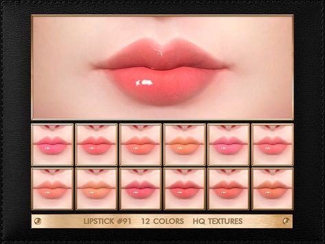 JUL_HAOS [COSMETICS] LIPSTICK #91 Sims4cc Lipgloss, Ts4 Lip Gloss Cc, Ts4 Lipstick Maxis Match, Sims 4 Maxis Match Lipstick, The Sims 4 Lips, Sims 4 Cc Makeup Lipsticks, Sims 4 Lipgloss, Sims4 Cc Makeup, Ts4 Makeup Cc