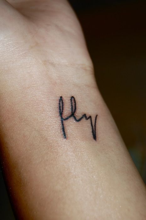 Fly. Self Love Tattoos, Pilot Tattoo, Fly Tattoo, Ink Link, Flying Tattoo, Self Love Tattoo, Text Tattoo, Tattoo Font, Tattoo Project