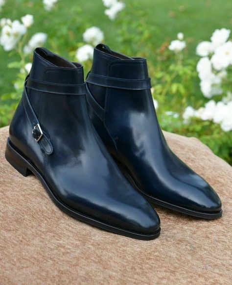 New Handmade Men's Formal Shoes Black Leather jodhpurs Men black High Ankle Full Strip Dress Boots - TheLeatherAble #TheLeatherAble#leathershoes #wingtipshoes #oxfordshoes #formalshoes#shoes #handmadeshoes #Goodyear_welted #bonanza #pakistan #shoes#leather #mensfashion #style #dressshoes #blackloafer #Embroidery#formalshoes #blackshoes #handmade #goodyear #leathershoes#menshoes #cowboy #buttons #cowboyshoes #classicshoes #menstyle#party #wedding #newYear #velvet #loafer Navy Blue Boots, Jodhpur Boots, Botas Chelsea, High Ankle Boots, Genuine Leather Boots, Blue Boots, Fashion Business Casual, Mens Leather Boots, Formal Shoes For Men