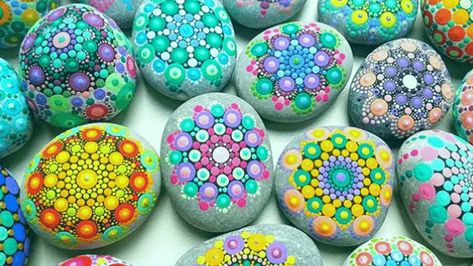 Rock Painting Supplies, Chakra Mandala, Painting Guide, Diy Rock Art, Mandala Painted Rocks, Acrylic Craft Paint, Mandala Coloring Books, Rock Painting Ideas Easy, Mandala Rocks