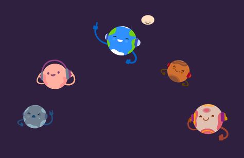 Planetary get-together on Behance Pretty Gif, In Gif, Motion Design Animation, Space And Astronomy, Behance Net, Motion Design, Solar System, Astronomy, Elementary Schools