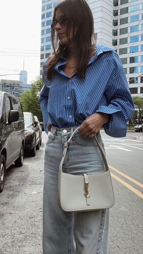 Satin Shirt Outfit, Scandi Fashion, Summer Dressing, Shirt Outfits, Satin Shirt, Green Stripes, Shirt Outfit, Work Outfit, Casual Chic