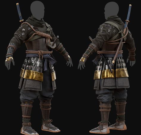 Ghost Armor Ghost Of Tsushima, Light Samurai Armor, Ghost Of Tsushima Ghost Armor, Ghost Of Tsushima Cosplay, Ghost Of Tsushima Concept Art, Ghost Of Tsushima Outfits, Samurai Outfit Character Design, Ghost Of Tsushima Armor, Ronin Armor