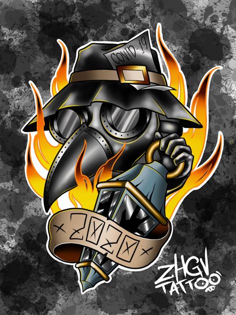 New School Plague Doctor Tattoo, Plague Doctor Tattoo, Aj Tattoo, Max Tattoo, Tattoo Design For Men, Lowrider Arte, Doctor Tattoo, Neo Trad Tattoo, Old Scool