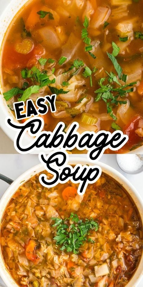 Chicken Soup With Cabbage Recipes, Chopper Recipes, The Cabbage Soup Diet, 7 Day Cabbage Soup Diet, Chicken Cobbler, Easy Cabbage Soup, Cabbage Soup Recipe, Warm Soup Recipes, Stews Recipes