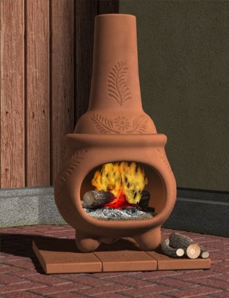 Wood or coal stove SMALLER than a Fatsco Tiny Tot? Clay Chiminea, Gardening Wedding, Clay Fire Pit, Chiminea Fire Pit, Outdoor Garden Bar, Planning Garden, Coal Stove, Dress Garden, Gardening Landscaping