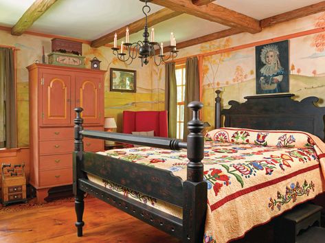 Primitive Country Bedrooms, Colonial Bedrooms, Primitive Bedroom, Primitive Homes, Colonial Decor, Primitive Furniture, Primitive Decorating Country, Primitive Home, Colonial House