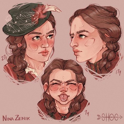 Shog (@shog_draws) • Instagram photos and videos Nina Zenik Fanart, Soc Fanart, Head Studies, Nina Zenik, Knife Drawing, Caw Caw, Grisha Verse, Crooked Kingdom, Crow Art