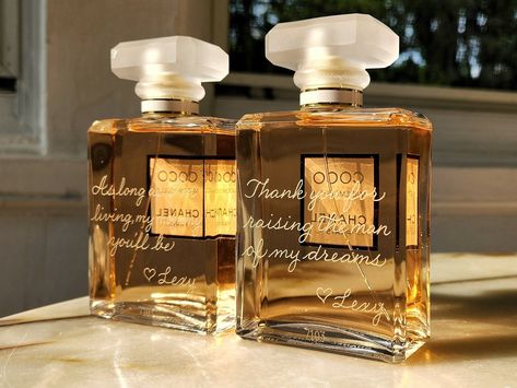 "**This listing is for calligraphy engraving services only.** Customer is responsible for providing the fragrance bottle, and it can be shipped directly to me from a store/online purchase. Please ship the bottle(s) to me within 7 days of purchasing this listing.  I offer discounts for 2+ bottles, please see below: Use these codes at checkout for discounts on engraving 2 or more items (for more than 5 engraved items, please contact me for the discount code): 2XENGRAVING - $5 off 3XENGRAVING - $10 Engraved Perfume, Bottle Engraving, Engraved Wine Bottles, Personalized Bridal Party Gifts, Wedding Perfume, Cologne Bottle, Fragrance Bottle, Gifts Bridesmaid, Custom Calligraphy