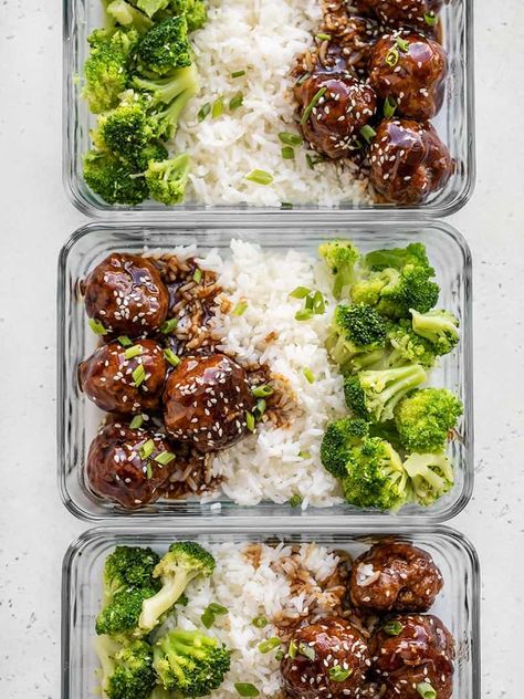 Meatball Bowls, 1000 Calorie, Clean Meal Prep, Budget Bytes, Pork Meatballs, Healthy Lunch Meal Prep, Dinner Meal Prep, Idee Pasto, Easy Healthy Meal Prep