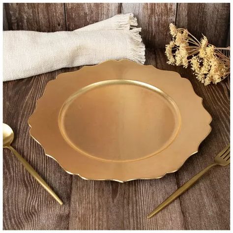 Gold Charger Plates Wedding, Elegant Table Decor, Charger Plates Wedding, Gold Table Setting, Gold Charger Plate, Gold Chargers, Charger Plate, Kitchen Dinnerware, Charger Plates