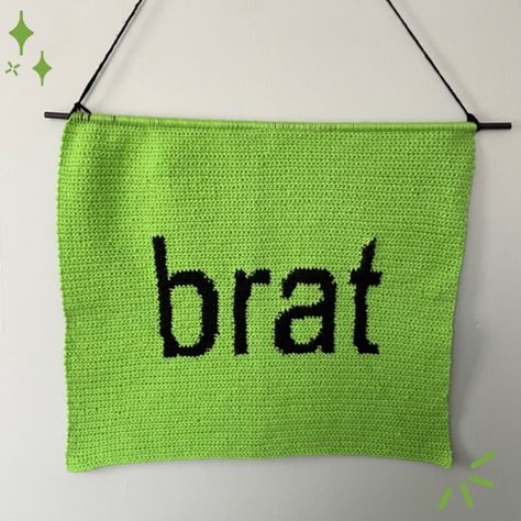 Brat Crochet, Brat Summer, Crochet Inspo, A Flag, Crochet Tapestry, Tapestry Crochet, Christmas Presents, Fireworks, Album Covers