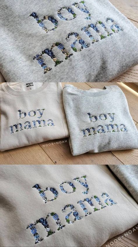 Fabric Applique Diy, Embroidering Machine, Girl Mom Shirt, Mama Sweater, Floral Sweatshirt, Baby Boy Room Nursery, Embroidery Sweater, Twin Mom, Cute Embroidery