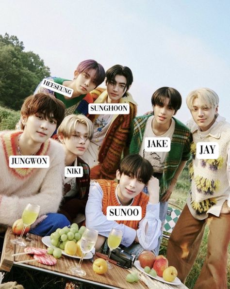 ENHYPEN NOTES 🎀 MEMBERS: Sunoo, Jake, Jay, Niki, Heeseung, Jungwon, and Sunghoon ! FANDOM: ENGENE DEBUT: 2020 KPOPPING RANK: 24th WHAT THEY LOOK LIKE: ￼ ￼ ￼ ￼ GET TO KNOW WHO’S WHO? • Read about the group and visit the member’s profiles on our website. • Do you prefer video? Here’s a good one that will help you get to know who’s who. https:youtu.befbIFwghaDwAsi=6TsiDB04a2XZcbEi PROFILES: ￼ Lee Heeseung english name: Ethan animal representative: 🦌 favorite color: purple, ivory MBTI: INFJ position: main vocalist, lead dancer, rapper birthday: October 15th 2001 (21 years old) zodiac sign: libra height: 6’0 personality: he's very cool imo, he was being truthful when he said that he liked when people thought he was cool. he's very sweet too, he's super Enhypen English Name, Enhypen Ideal Type, Seventeen Mbti Types, What Enhypen Member Are You Quiz, How Similar Are You To Enhypen, Rapper Birthday, Jungwon And Sunghoon, Mbti Infj, Jake Jay