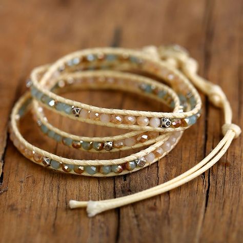 Braided Rope Bracelet, Diy Wire Jewelry, Beaded Wrap Bracelets, Leather Bracelets, Hippie Jewelry, Woven Bracelets, Bead Charm Bracelet, Layered Bracelets, Leather Wrap Bracelet