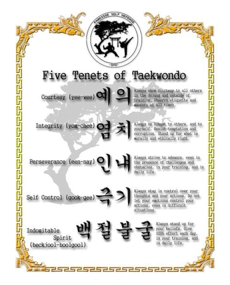 5 Tenets Of Taekwondo, Tenets Of Taekwondo, Etiquette And Manners, Tae Kwon Do, Self Control, Taekwondo, Manners, Self Defense, Karate