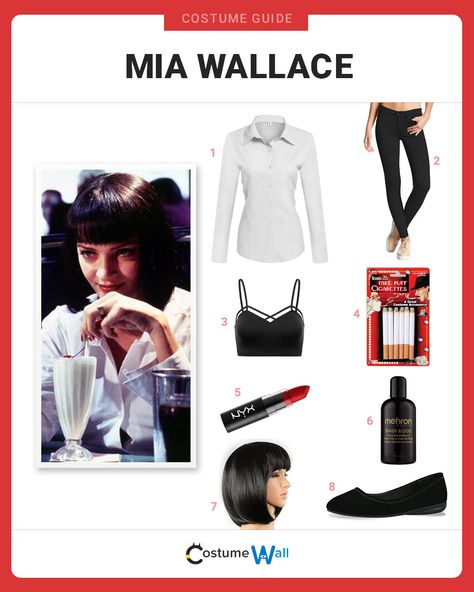 Disfraz Pulp Fiction, Disfraz Mia Wallace, Pulp Fiction Halloween Costume, Mia Wallace Costume, Pulp Fiction Costume, Uma Thurman Pulp Fiction, Film Pulp Fiction, Halloween Mode, Movie Character Costumes