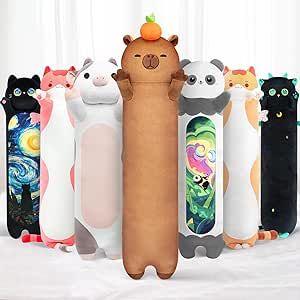 Mewaii Long Capybara Plush 5 Sizes, 120% Extra Filling Giant Plushness Kids Body Pillow, Kawaii Cute Capybara Stuffed Animals Plushies, Big Long Body Pillow Cat Plush Gift for Girls 20” Plushies Big, Long Cat Plush, Soft Plushies, Capybara Plush, Hugging Pillow, Cuddle Pillow, Long Cat, Cute Capybara, Fine Embroidery