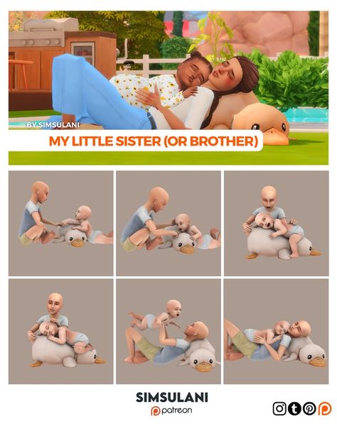 #405 Pose Pack | My little sister (or brother) | Patreon Sims 4 Big Sister Poses, Sims 4 Sibling Poses, Cc Sims 4 Patreon, Sims4 Pose, Sims4 Poses, Infant Cc, Sims 4 Couple Poses, Sims Poses, Toddler Poses