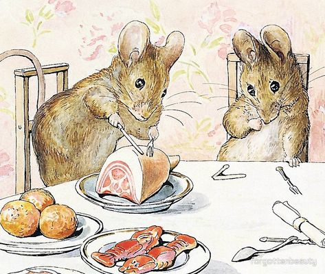 Plaster Food - The Tale of Two Bad Mice - Beatrix Potter Mouse Drawings, Two Bad Mice, Beatrix Potter Illustrations, Jill Barklem, Beatrice Potter, Peter Rabbit And Friends, Brambly Hedge, Potter Art, 22 December