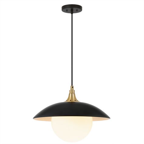 Black Brass Pendant Light, Brass And Black Pendant Light, Modern Kitchen Island Pendant Lights, Black And Brass Pendant Light, Dome Pendant Lighting, Single Pendant Lighting, White Brass, Kitchen Pendant Lighting, Black Pendant Light