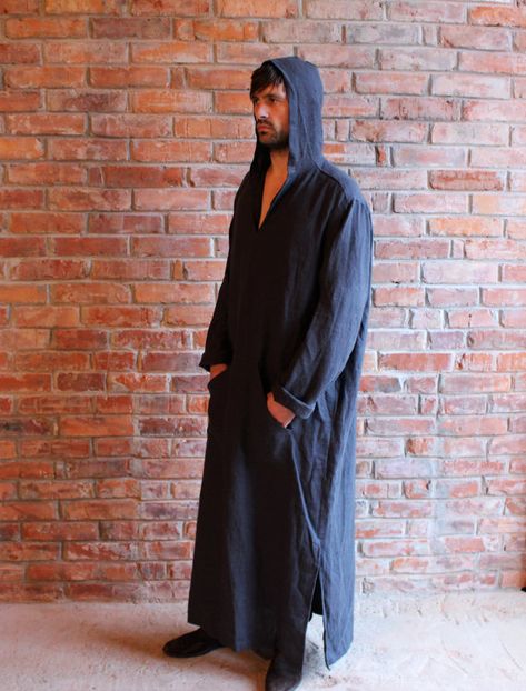 Boho Clothing Men, Linen Caftan, Pinterest Clothes, Space Clothing, Linen Kaftan, Men Kaftan, Linen Robe, Mens Linen, Mexico Vacation