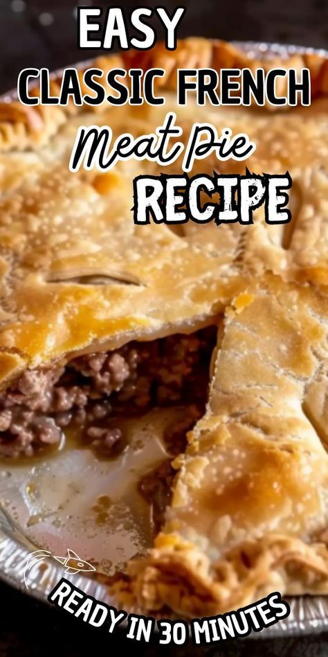 Easy Classic French Meat Pie—a savory delight that's sure to transport you to the rustic kitchens of rural France. Picture tender chunks of seasoned meat enveloped in a flaky, buttery crust, baked to golden perfection. Whether enjoyed as a hearty dinner centerpiece or a comforting French Meat Pie, French Meat, Meat Pie Recipe, Dinner Centerpieces, Rural France, Rustic Kitchens, Pastry Crust, Chocolate Cookie Recipes, Pie Crust Recipes