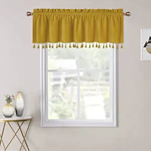 Amazon.com: Boho Tassels Soft Luxury Room Darkening Velvet Window Valance Curtains for Bedroom Living Room, Yellow, 52 x 15 Inch : Home & Kitchen Boho Valances, Boho Tassels, Dining Room Curtains, Luxury Room, Curtains For Bedroom, Farmhouse Curtains, Soft Luxury, Boho Curtains, Luxury Rooms