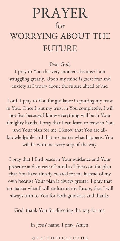 Prayer For Worry, Worrying About The Future, Plan For The Future, Prayer For Guidance, Everyday Prayers, Bible Study Verses, Ayat Alkitab, Good Prayers, Bible Motivation