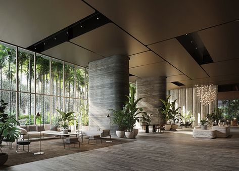 Sala Yoga, Brickell Miami, Tropical Resort, Lobby Design, Architecture Firm, Architect Design, Interior Design Firms, Interior Design Projects, Design Firms