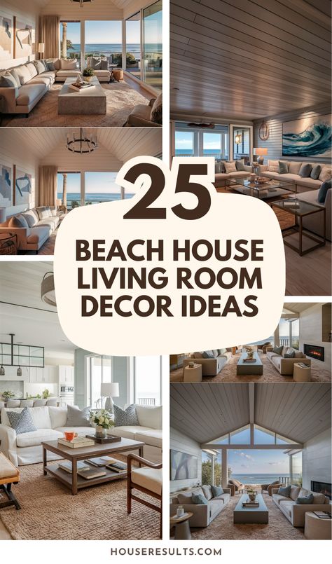 🌴🛋️ Infuse your home with beachy elegance! Find beach house living room decor ideas to transform your space into a coastal haven. 🌊��🏡 #BeachHouseLivingRoomDecorIdeas #CoastalStyle Small Beachy Living Room Ideas, Living Room Designs Beach House, Beach Lounge Room, Beach Home Decor Ideas, Elegant Beach House Decor, Costal Beach Aesthetic House, Living Room Designs Beach, Coastal Living Room Decor Ideas, Beach Condo Decorating Ideas