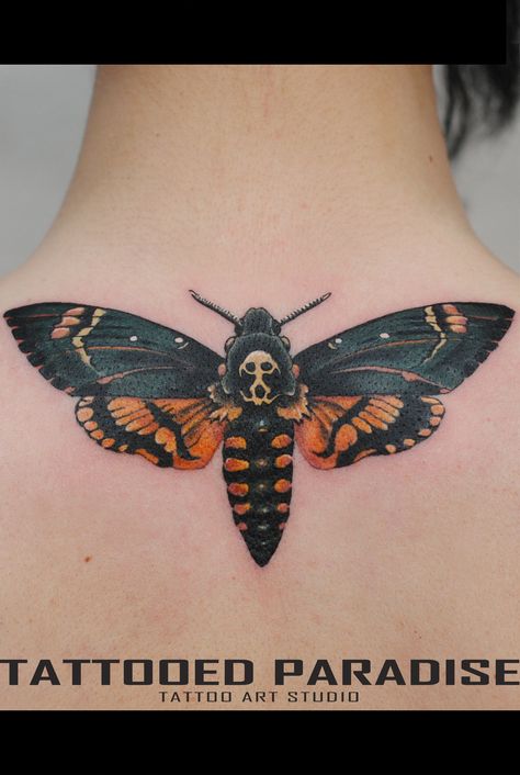 Tattooo Artist Dmitry Katsan by tattooedparadise.deviantart.com on @DeviantArt Atropos Tattoo, Hawk Moth Tattoo, Moth Tattoo Meaning, Tatoo 3d, 3d Butterfly Tattoo, Tattoo Son, Moth Tattoo Design, Deaths Head Moth, Butterfly Tattoos For Women