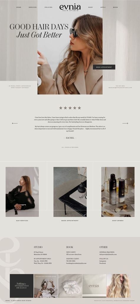 Creative website design Website Design Inspiration Hairstylist, Beauty Salon Website Design Inspiration, Hair Salon Website Design Inspiration, Hair Stylist Website Design, Portfolio Website Design Ideas, Showit Web Design, Hairstylist Website Design, Website Homepage Design Layout, Salon Website Ideas