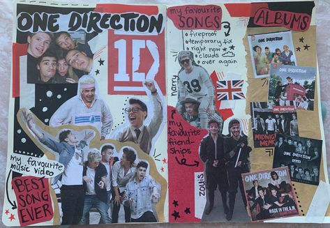 Tv Show Scrapbook Ideas, One Direction Journal Page, One Direction Journal Ideas, One Direction Scrapbook, One Direction Journal, Concert Journal, Music Scrapbook, One Direction Art, Gambar One Direction