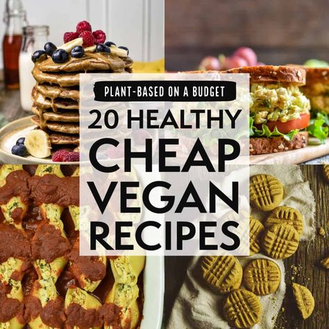 Plant-Based On A Budget: 20 Healthy Cheap Vegan Recipes Cheap Vegan Recipes, Healthy Breakfast Dishes, Vegan Stuffed Shells, Vegan Tacos Meat, Vegan Banana Bread Recipe, Cheap Vegan Meals, Vegan Chickpea Curry, Recipes On A Budget, Vegan Fudge