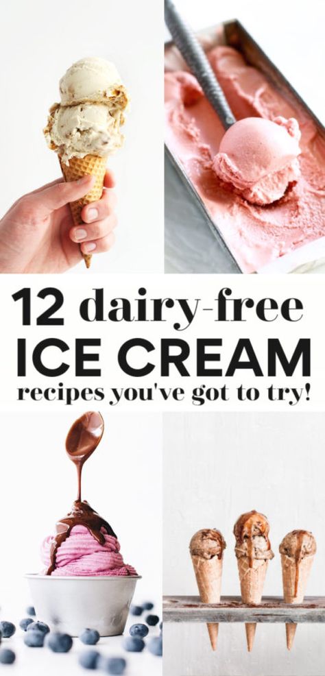 12 Homemade Dairy Free Ice Cream Recipes for Summer Homemade Dairy Free Ice Cream, Lactose Free Ice Cream, Almond Milk Ice Cream, Non Dairy Ice Cream, Ice Cream Recipes Machine, Coconut Milk Ice Cream, Recipes For Summer, Ice Cream Maker Recipes, Raspberry Ripple