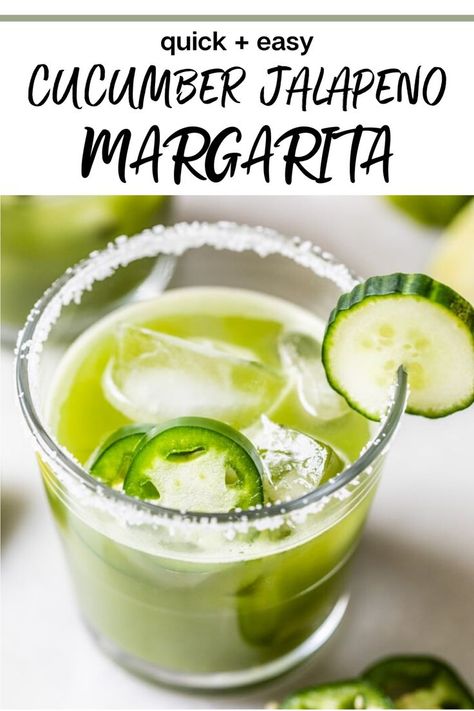 Cucumber Jalapeno Margarita, Jalapeno Margarita Recipe, Spicy Margarita Recipe, Cucumber Margarita, Margarita Ingredients, Jalapeno Margarita, Cucumber Juice, Spicy Margarita, Summertime Drinks