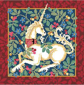 Unicorn Cross Stitch, Unicorn Tapestry, Unicorn Cross Stitch Pattern, Design Studio Logo, Tree Of Life Design, Medieval Tapestry, Blue Sage, Towel Crafts, Framed Cross Stitch