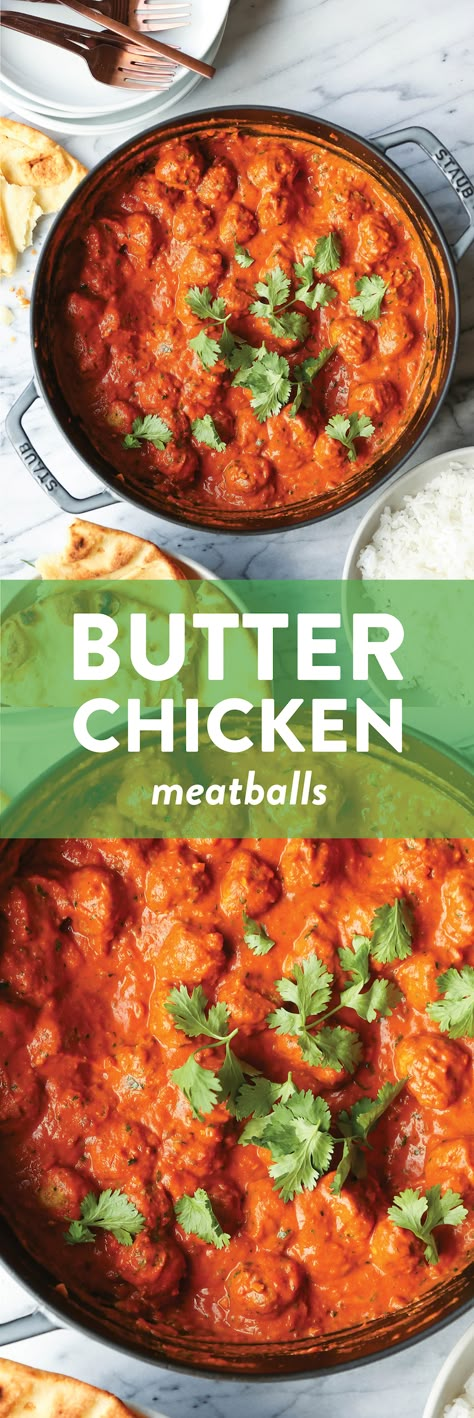 Butter Chicken Meatballs, Indian Pizza, Easy Stuffed Cabbage, Ground Chicken Recipes, Chicken Meatballs, Winner Winner, Ground Chicken, Good Pizza, Meatball Recipes